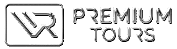 Logo VR Premium Tours en Acabado Cromo